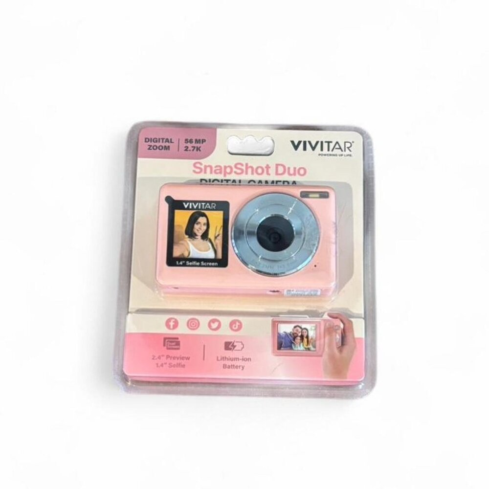 Vivitar SnapShot Duo Digital Camera Pink 56MP 2.7K Video Selfie Screen New Seal